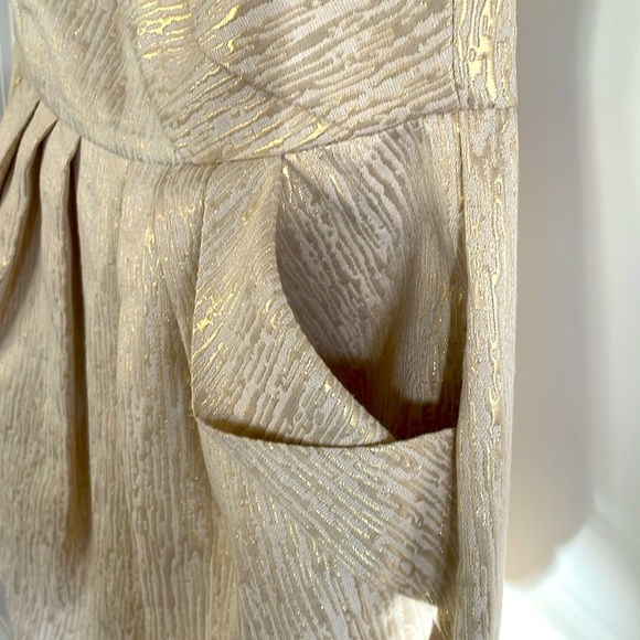 Max and Cleo | Strapless Champagne Gold Dress with Pockets - size 10 - Picture 5 of 9